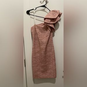 A gorgeous statement glittery one-shoulder dress from Betsy & Adam.